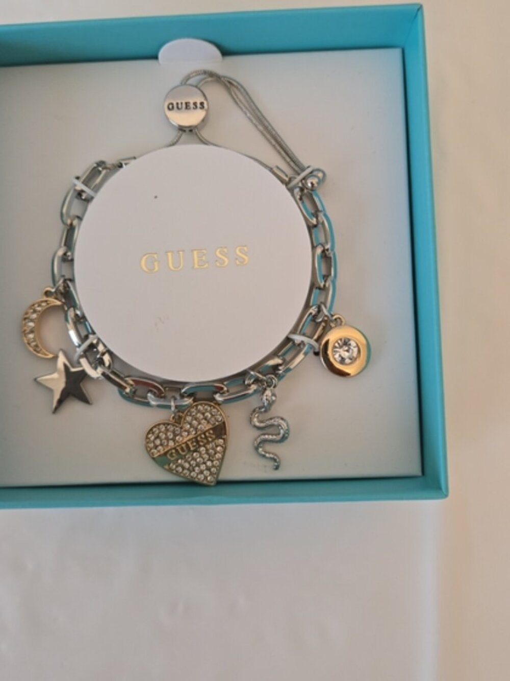 ✨ GUESS Silver Charm Bracelet – Adjustable - Picture 2 of 10